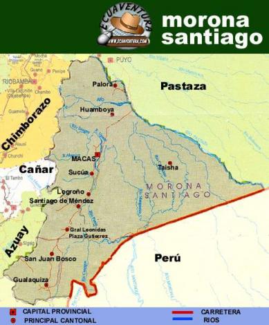 Karte von Morona Santiago Ecuador