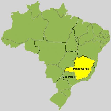 Brasilien Karte Minas Gerais